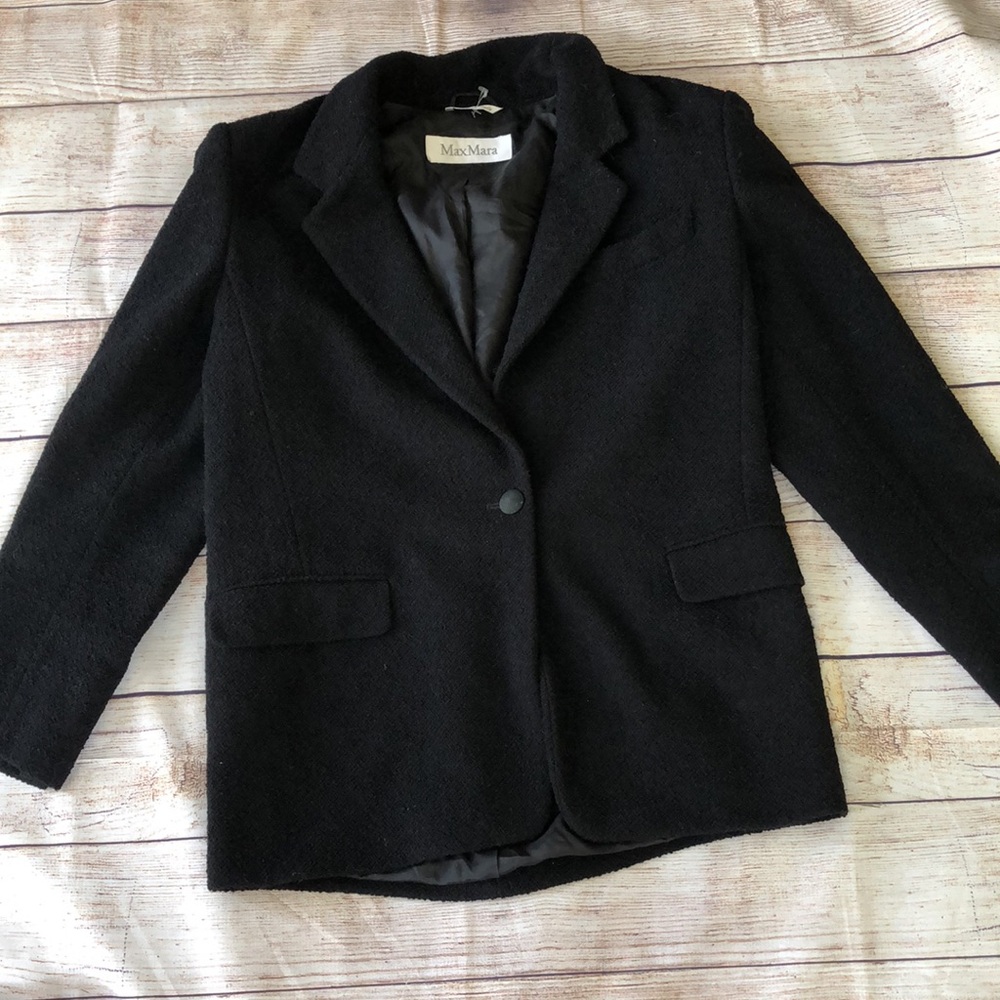 MaxMara vintage single button wool blazer. Size 10